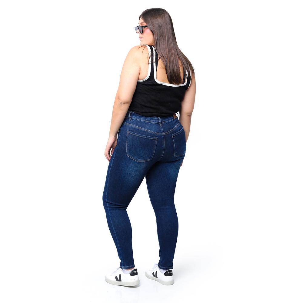 Foto 2 | Jeans Skinny Con Strech /tallas Extras, 1632 (azul Dark) Azul Oscuro