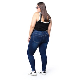 Foto 2 | Jeans Skinny Con Strech /tallas Extras, 1632 (azul Dark) Azul Oscuro
