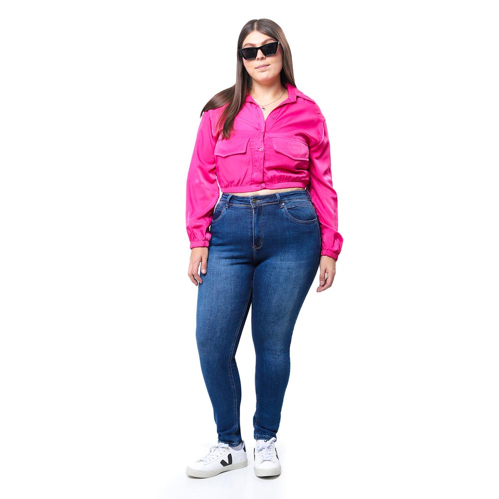 Foto 2 pulgar | Jeans Skinny Con Strech /tallas Extras, 1633 (azul Dark) Azul Oscuro