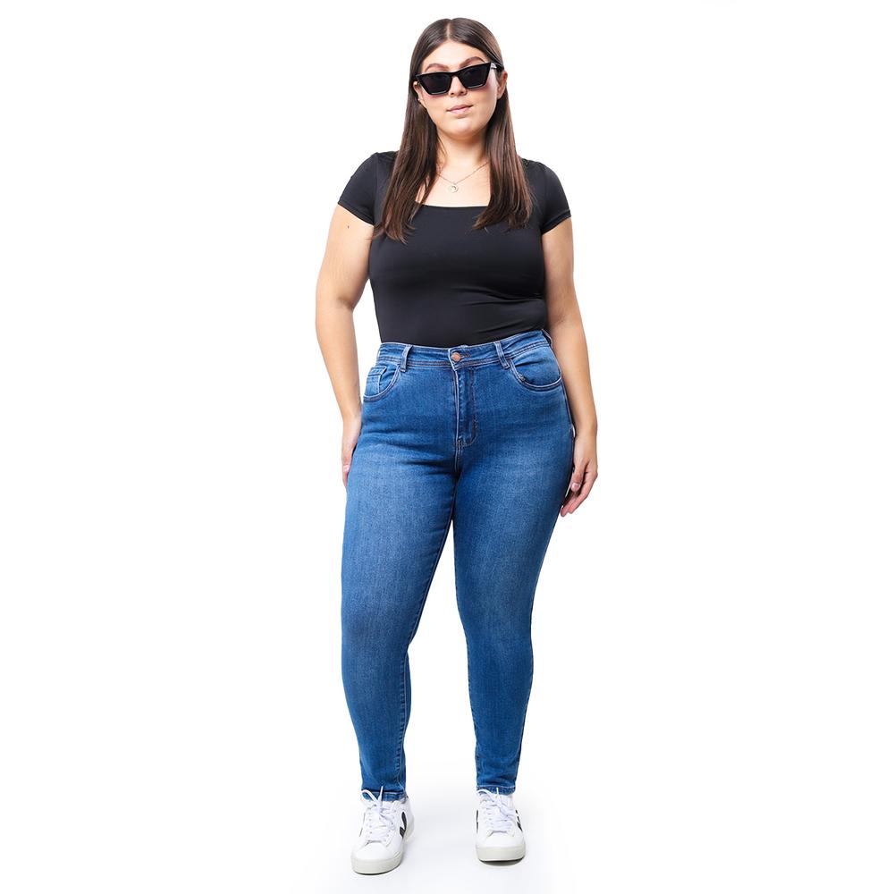 Foto 2 pulgar | Jeans Skinny Con Strech /tallas Extras, 1628 (azul Medio) Azul