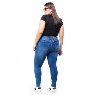 Foto 2 | Jeans Skinny Con Strech /tallas Extras, 1628 (azul Medio) Azul