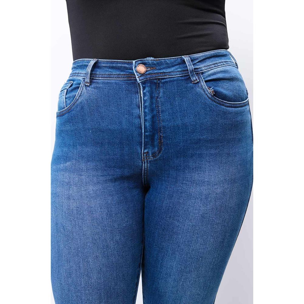 Foto 4 pulgar | Jeans Skinny Con Strech /tallas Extras, 1628 (azul Medio) Azul