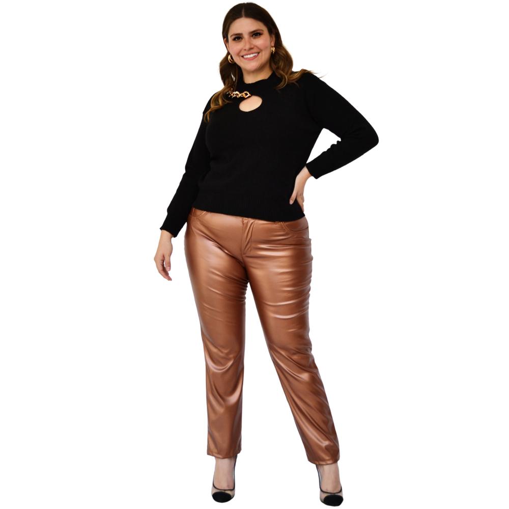 Foto 4 | Pantalón de Vinipiel Roman Fashion 9505 color Café
