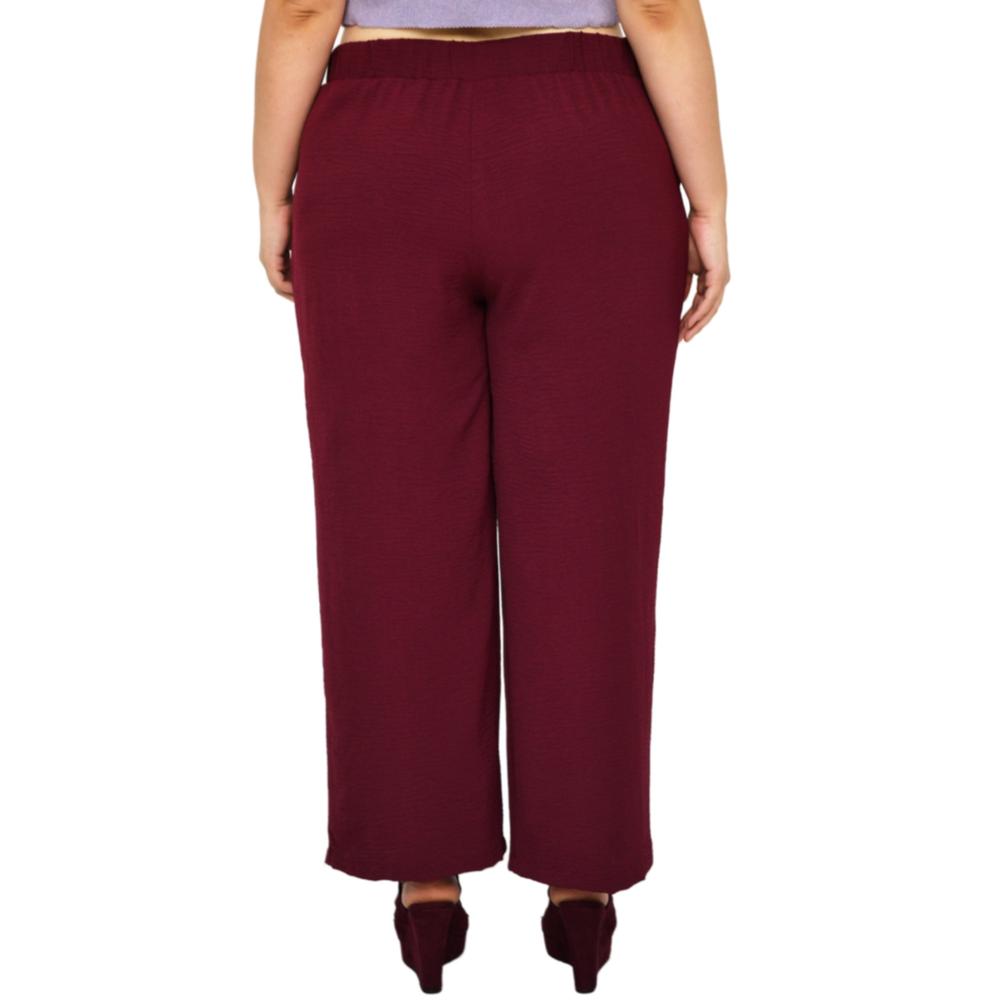 Foto 4 pulgar | Pantalón Pierna Amplia ROMAN FASHION 1982 color Vino Tallas Extras