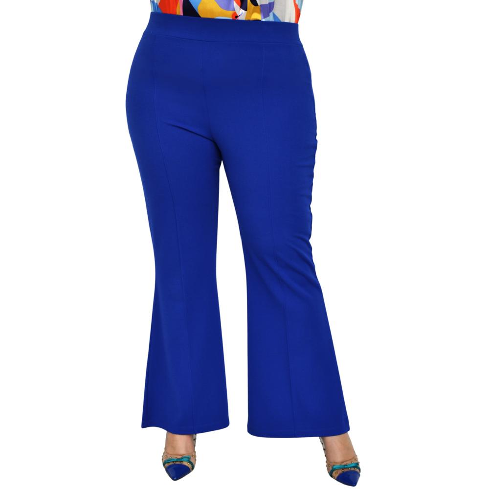 Foto 2 pulgar | Pantalón Pierna Ancha ROMAN FASHION 2203 color Azul Tallas Extras