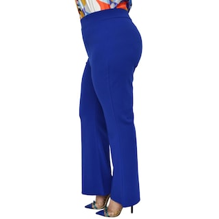 Foto 2 | Pantalón Pierna Ancha ROMAN FASHION 2203 color Azul Tallas Extras