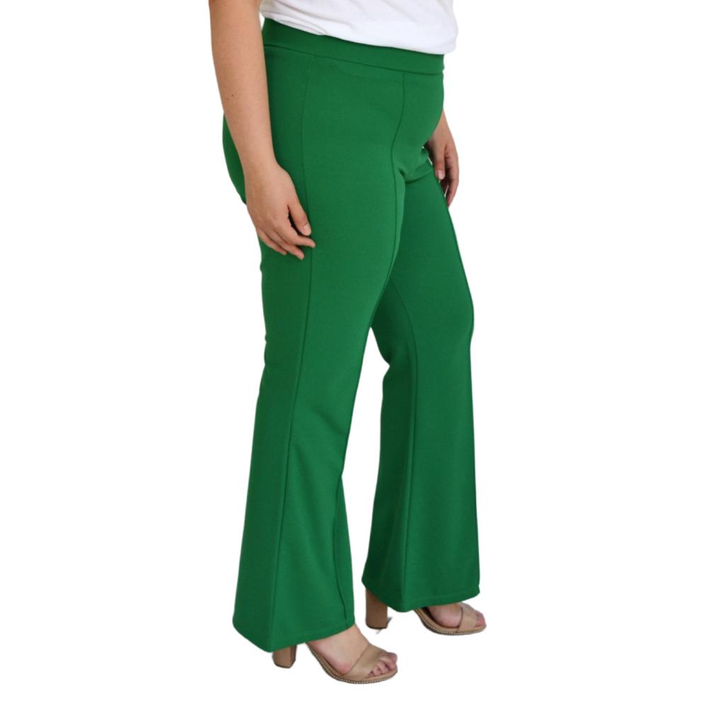 Foto 3 pulgar | Pantalón Pierna Ancha ROMAN FASHION 2203 color Verde Tallas Extras