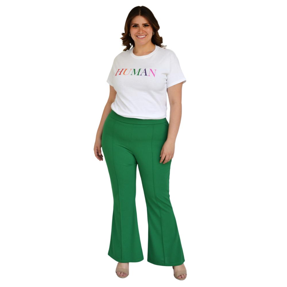 Foto 6 pulgar | Pantalón Pierna Ancha ROMAN FASHION 2203 color Verde Tallas Extras
