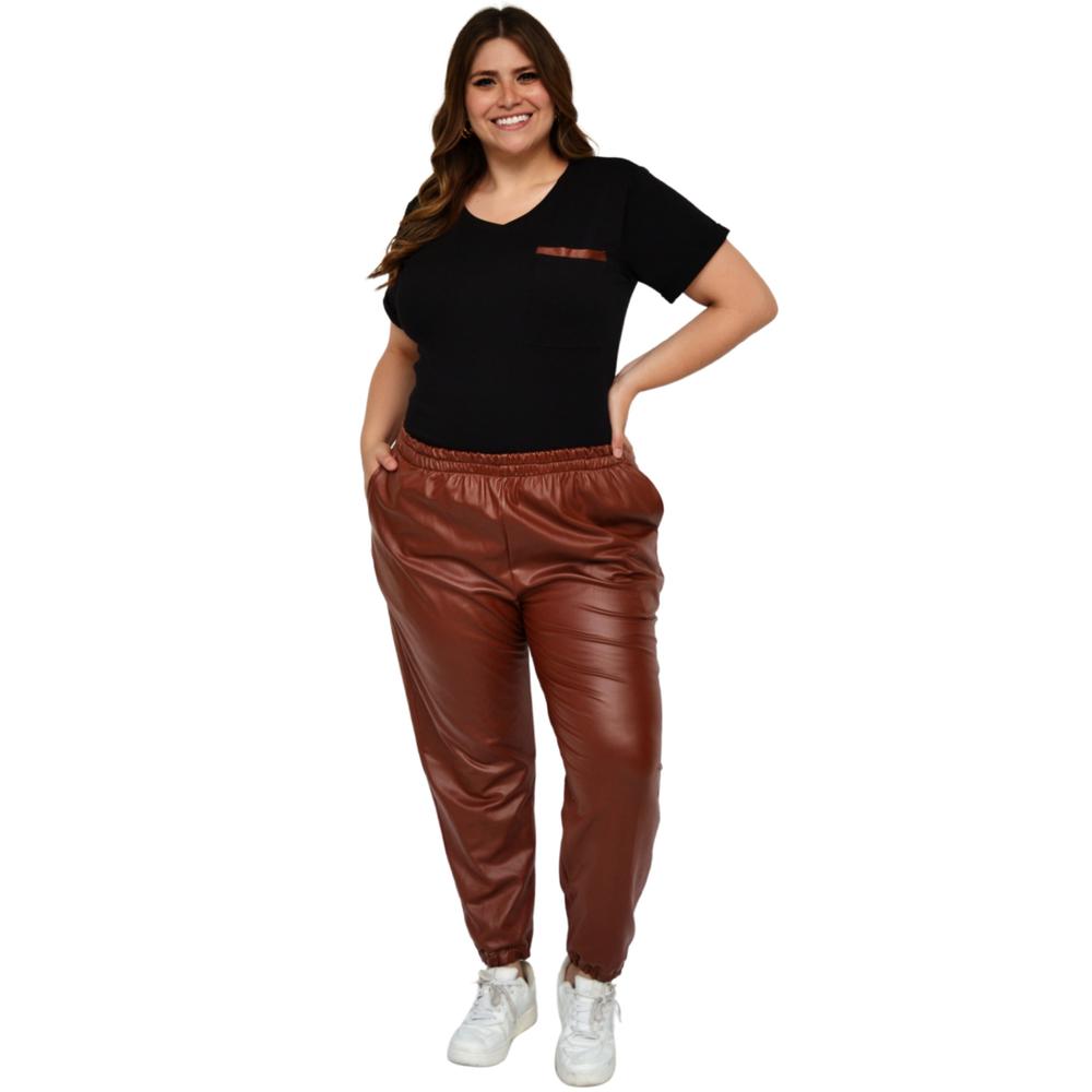 Foto 6 pulgar | Jogger Roman Fashion Tallas Extras 9840 color Marrón