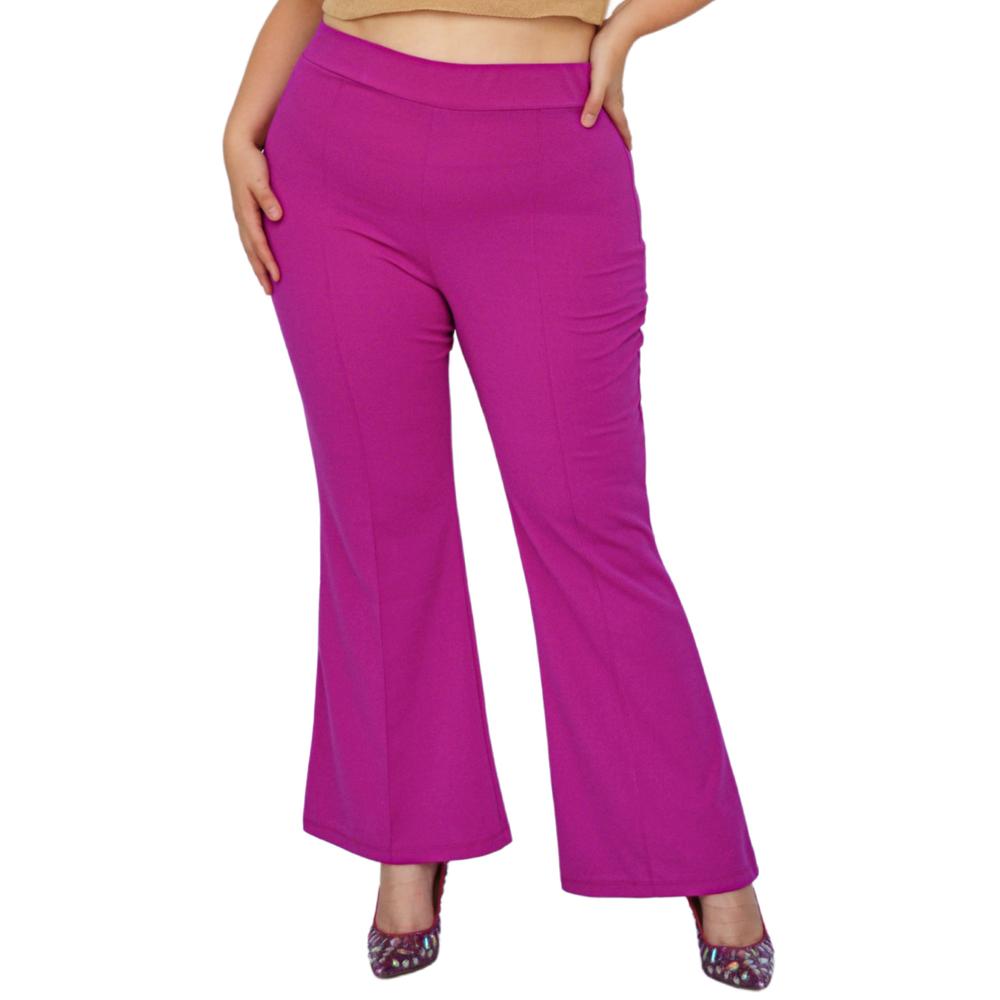 Foto 2 pulgar | Pantalón Pierna Ancha ROMAN FASHION 2203 color Rosa Tallas Extras