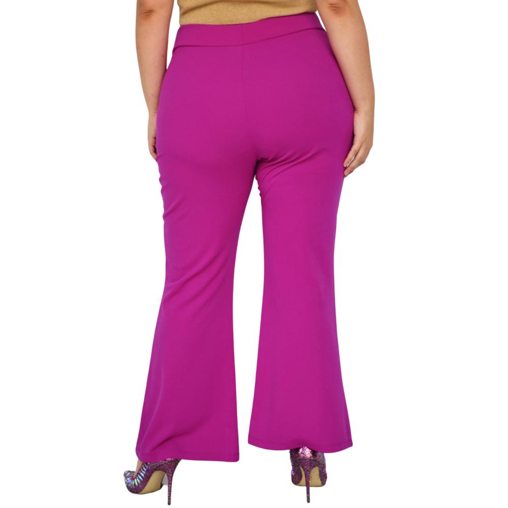 Foto 4 pulgar | Pantalón Pierna Ancha ROMAN FASHION 2203 color Rosa Tallas Extras