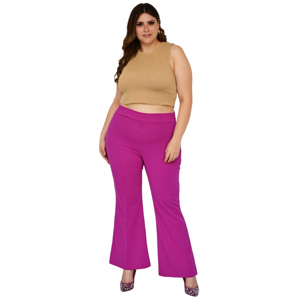 Foto 5 | Pantalón Pierna Ancha ROMAN FASHION 2203 color Rosa Tallas Extras