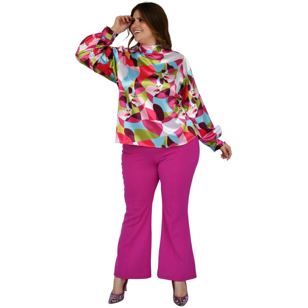 Foto 6 | Pantalón Pierna Ancha ROMAN FASHION 2203 color Rosa Tallas Extras