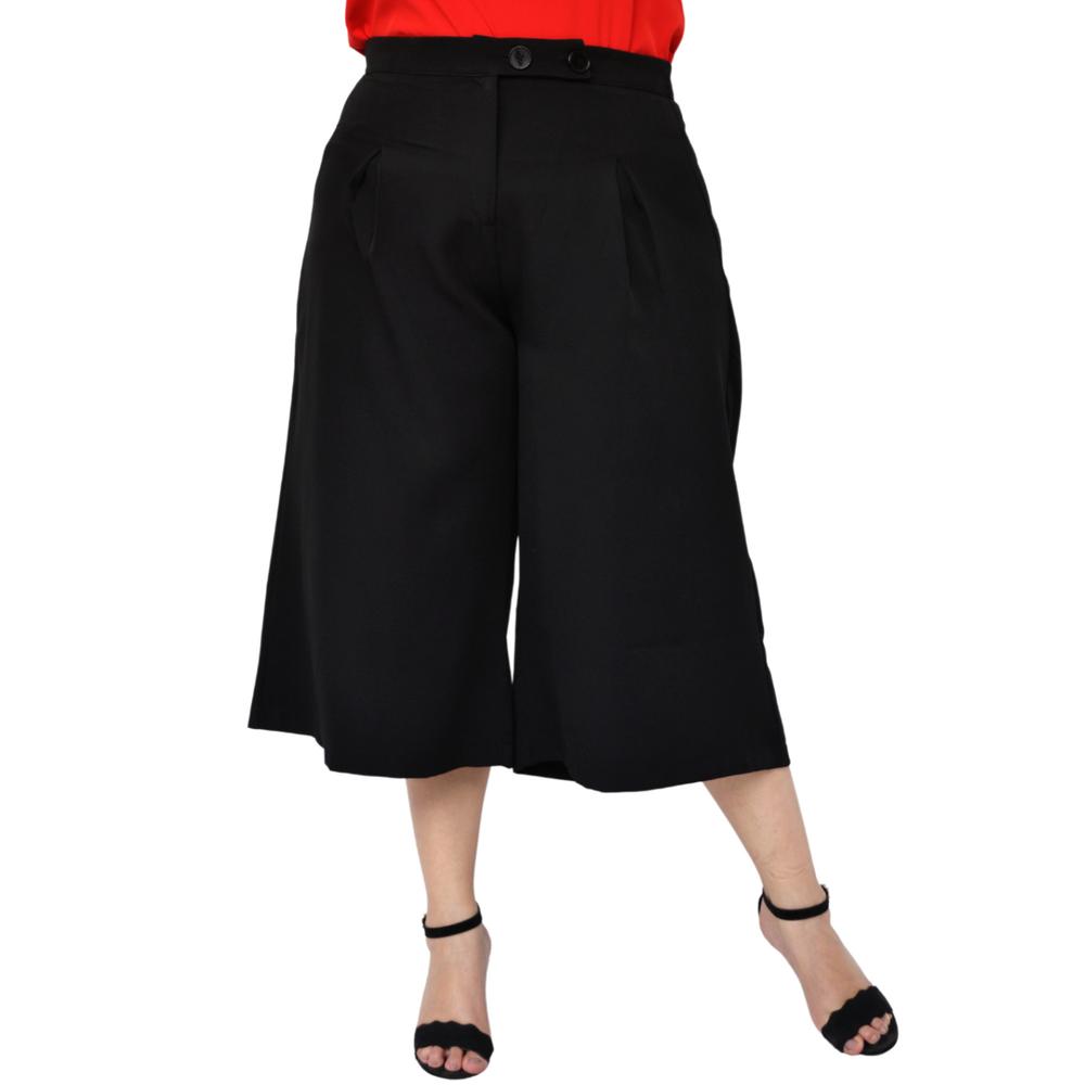 Capri de Pierna Ancha Roman Fashion 7172 color Negro