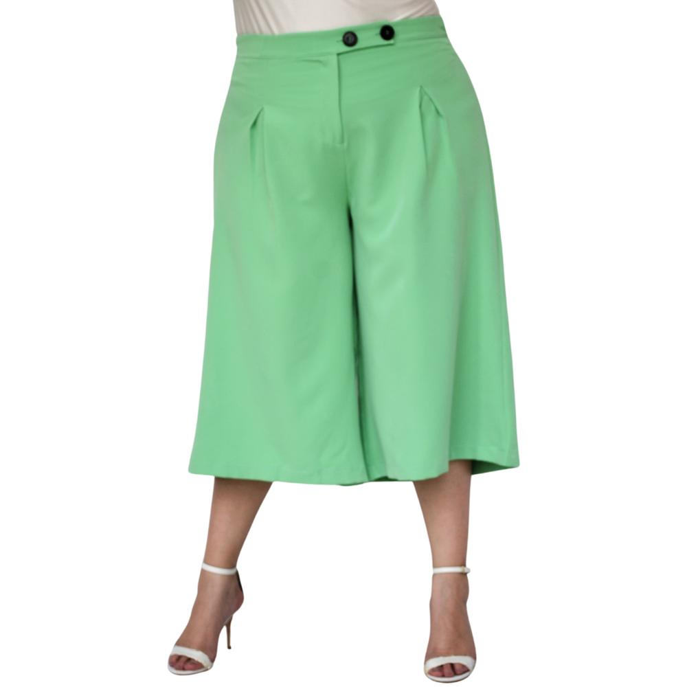 Capri de Pierna Ancha Roman Fashion 7172 color Verde
