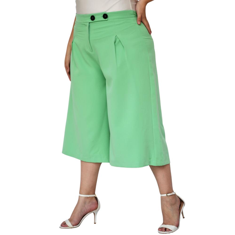Foto 2 | Capri de Pierna Ancha Roman Fashion 7172 color Verde
