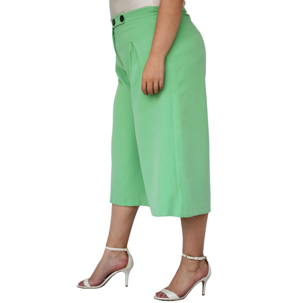 Foto 4 pulgar | Capri de Pierna Ancha Roman Fashion 7172 color Verde