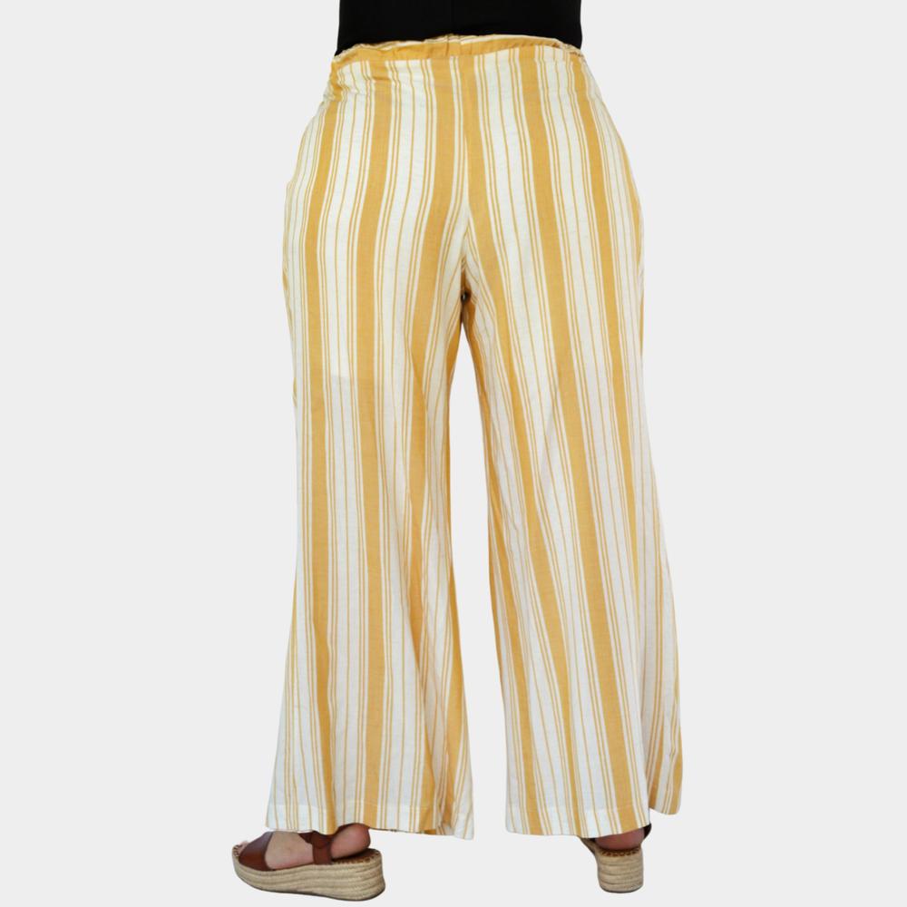 Foto 4 pulgar | Pantalón Pierna Amplia ROMAN FASHION 7164 color Amarillo en Talla Extra