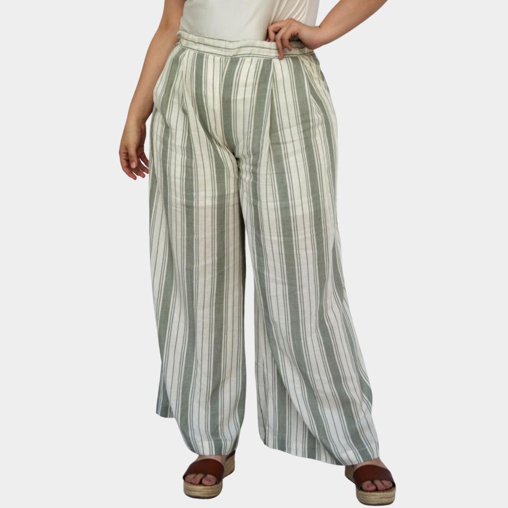 Foto 1 | Pantalón Pierna Amplia ROMAN FASHION 7164 color Verde en Talla Extra