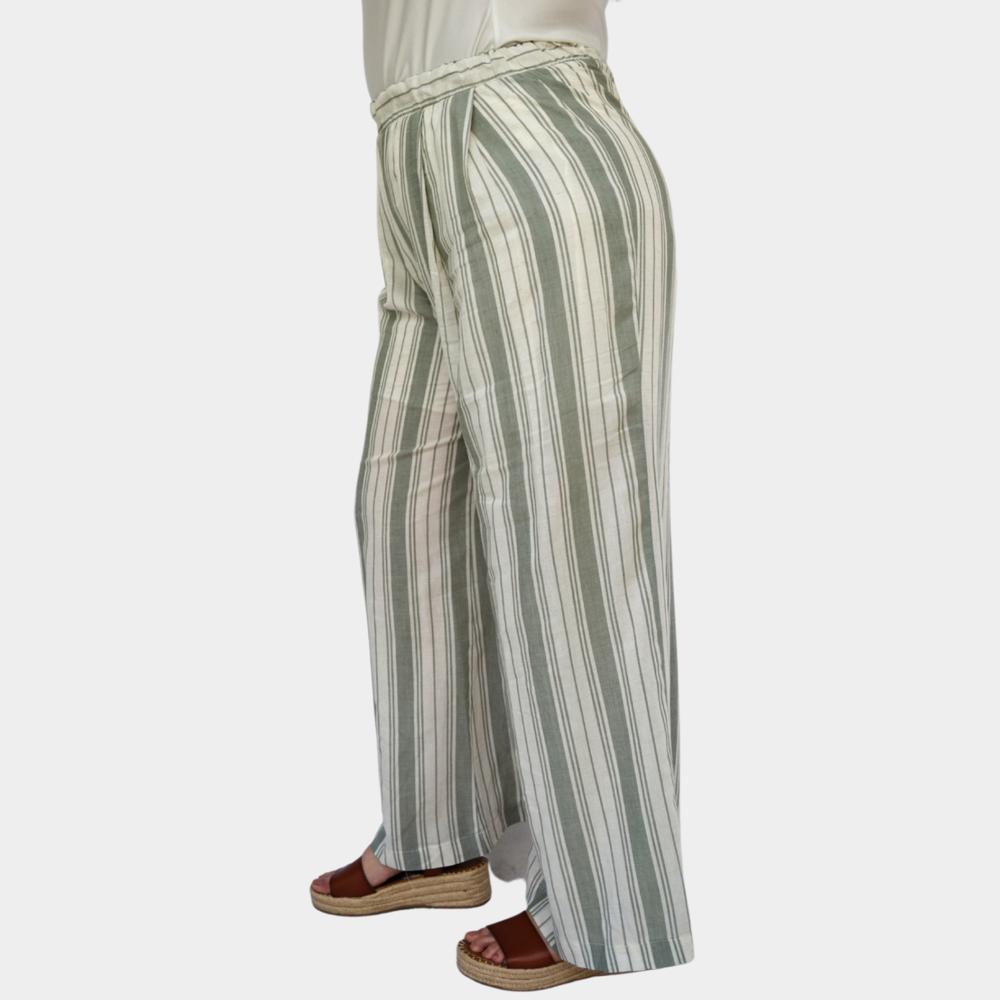 Foto 3 pulgar | Pantalón Pierna Amplia ROMAN FASHION 7164 color Verde en Talla Extra