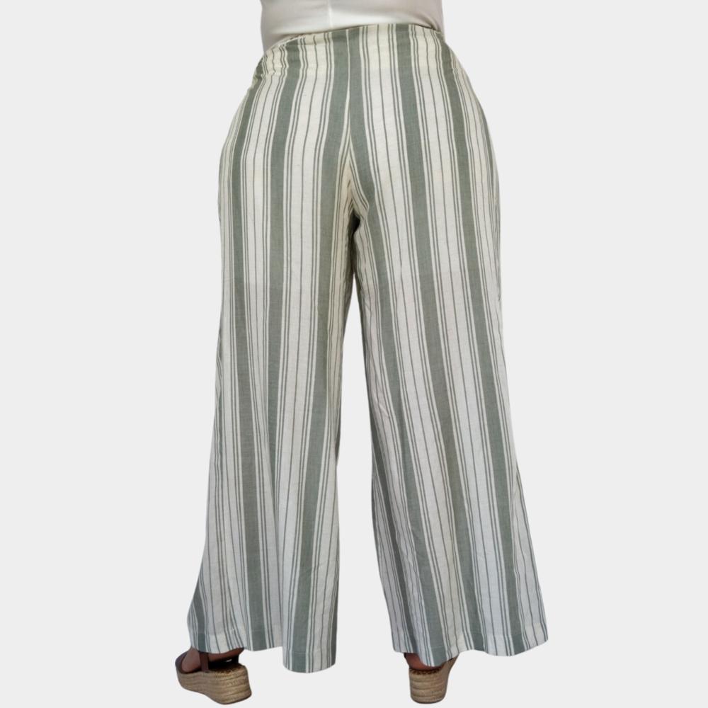 Foto 4 pulgar | Pantalón Pierna Amplia ROMAN FASHION 7164 color Verde en Talla Extra