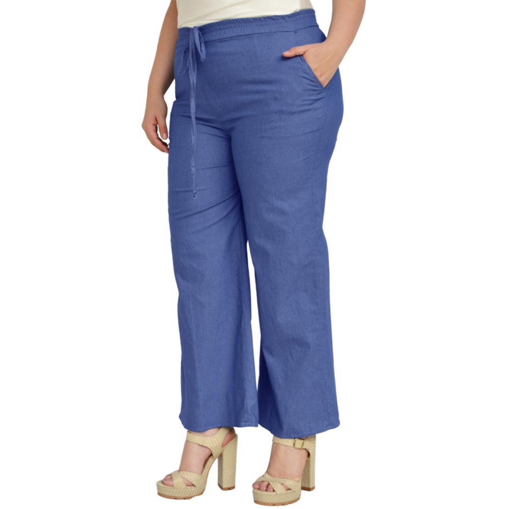 Foto 3 pulgar | Pantalón Casual Roman Fashion Tallas Extra color Azul
