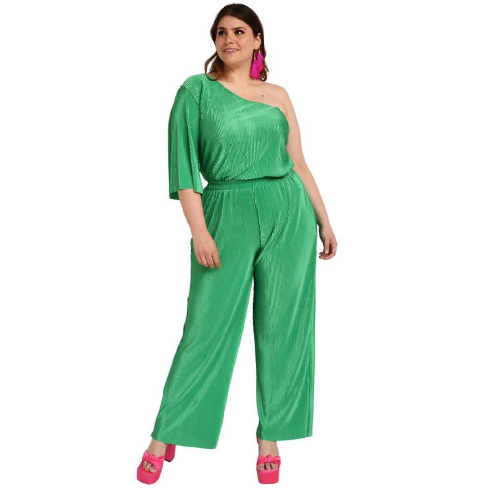 Foto 1 | Conjunto Plisado Roman Fashion Verde para Mujer