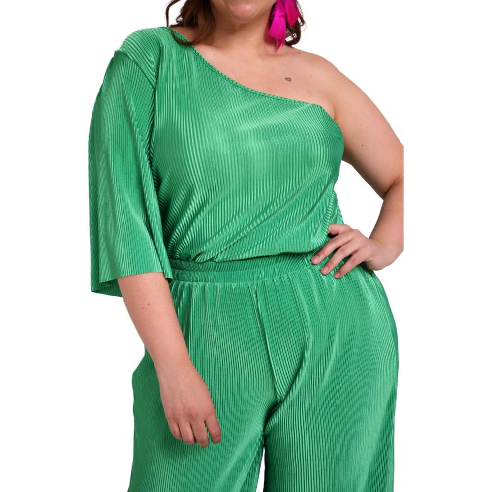 Foto 5 pulgar | Conjunto Plisado Roman Fashion Verde para Mujer