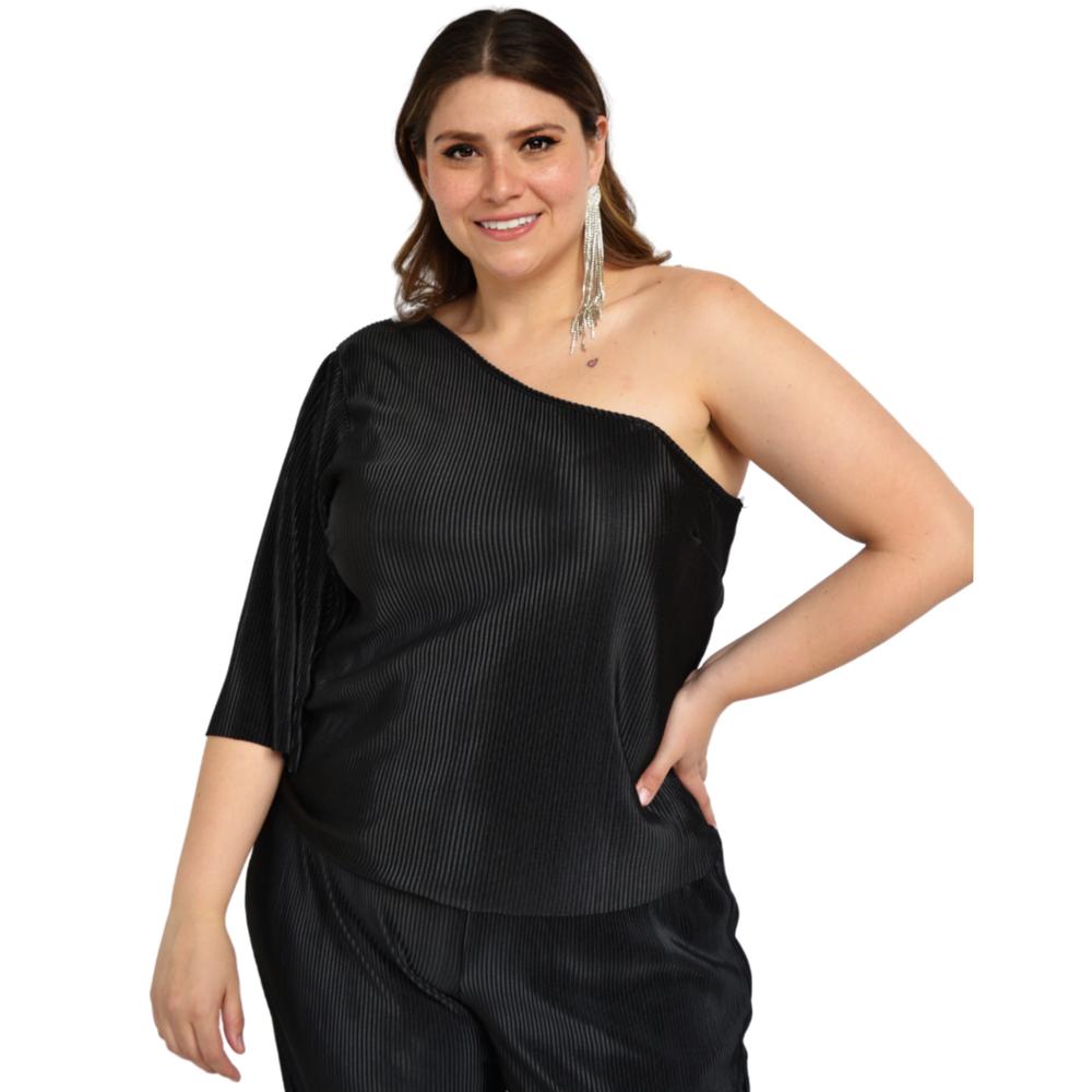 Foto 2 | Conjunto Plisado Roman Fashion color Negro para Mujer
