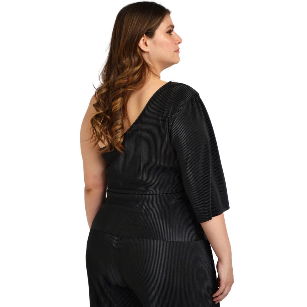 Foto 4 | Conjunto Plisado Roman Fashion color Negro para Mujer
