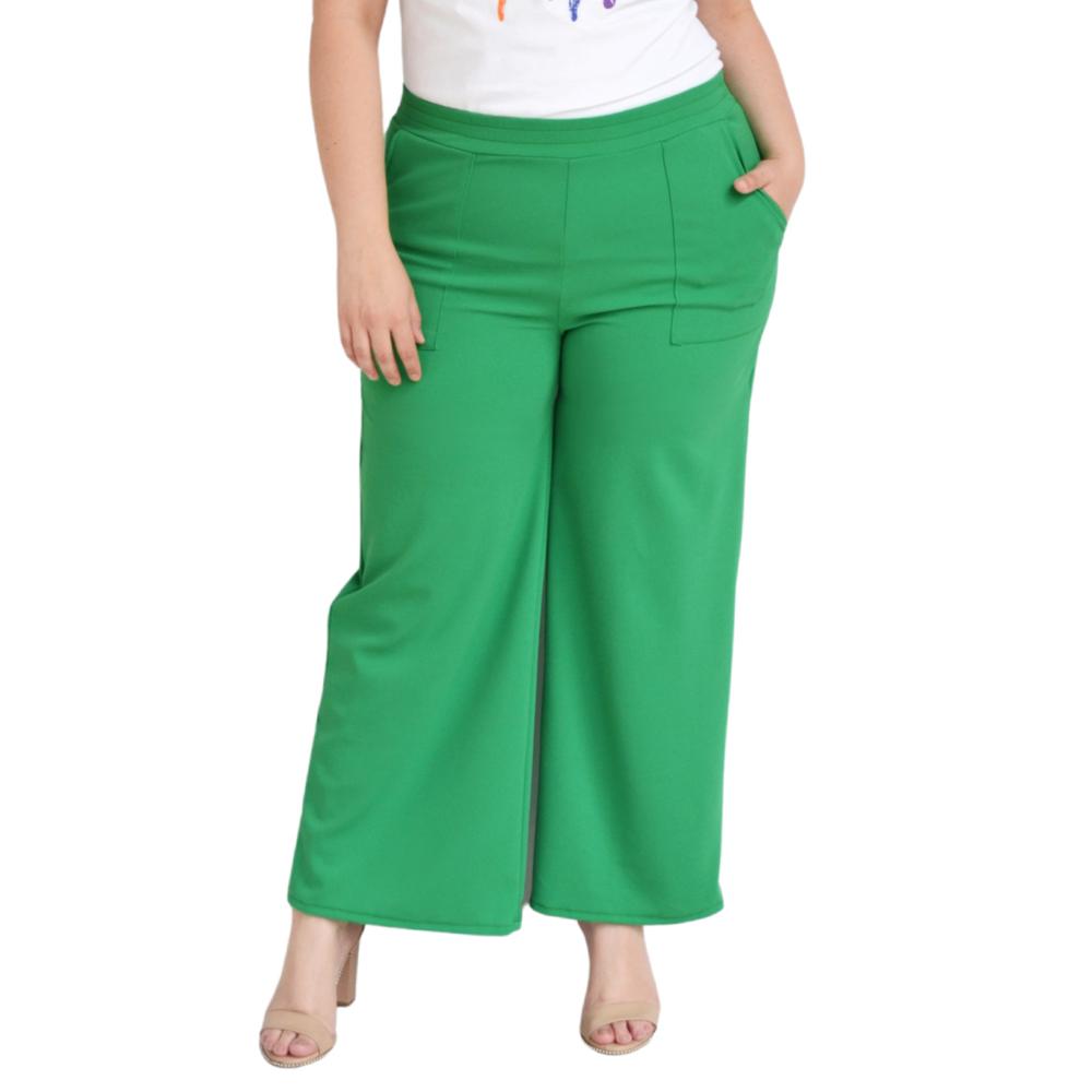 Foto 2 pulgar | Pantalón Pierna Amplia Roman Fashion P-GR-7046-VERDE color Verde