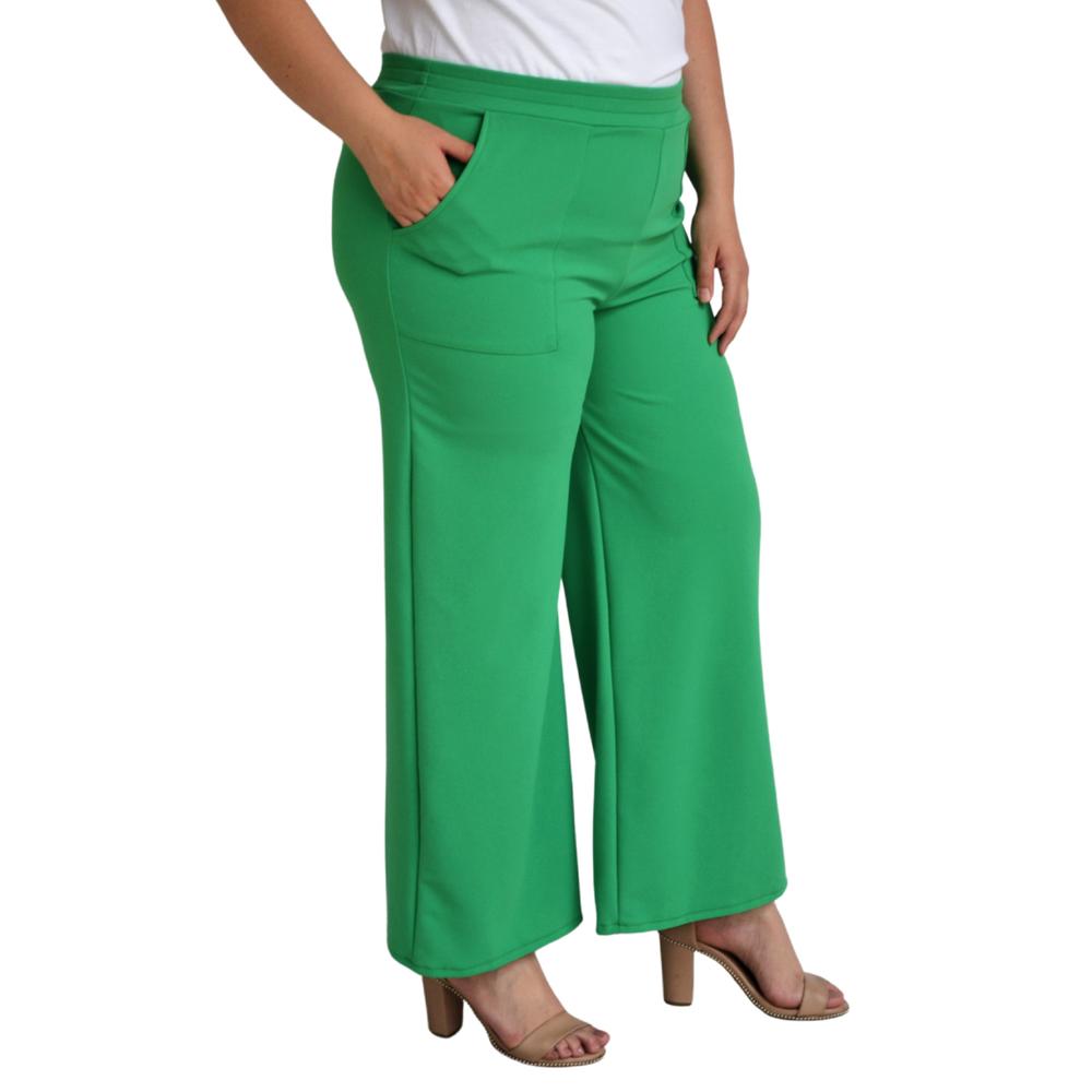 Foto 3 pulgar | Pantalón Pierna Amplia Roman Fashion P-GR-7046-VERDE color Verde