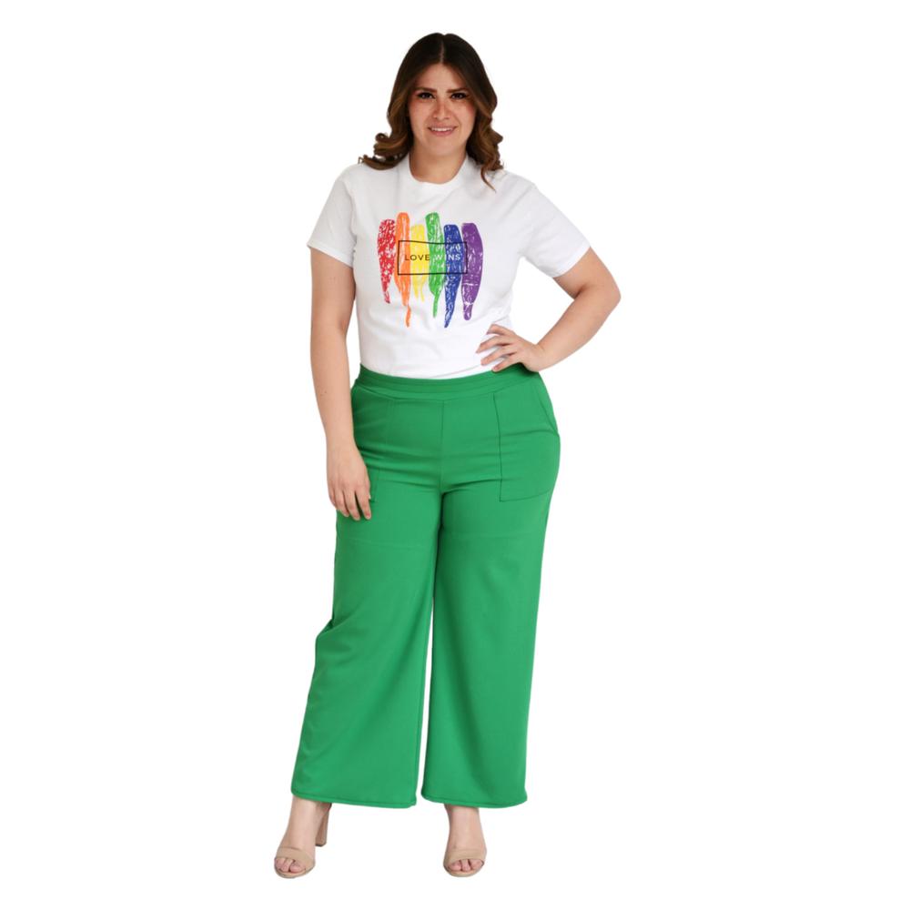 Foto 5 | Pantalón Pierna Amplia Roman Fashion P-GR-7046-VERDE color Verde