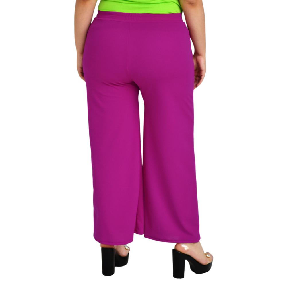 Foto 4 pulgar | Pantalón Pierna Amplia Roman Fashion P-GR-7046-MAGENTA color Rosa