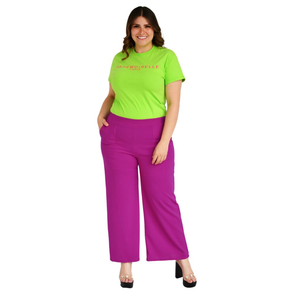 Foto 6 pulgar | Pantalón Pierna Amplia Roman Fashion P-GR-7046-MAGENTA color Rosa