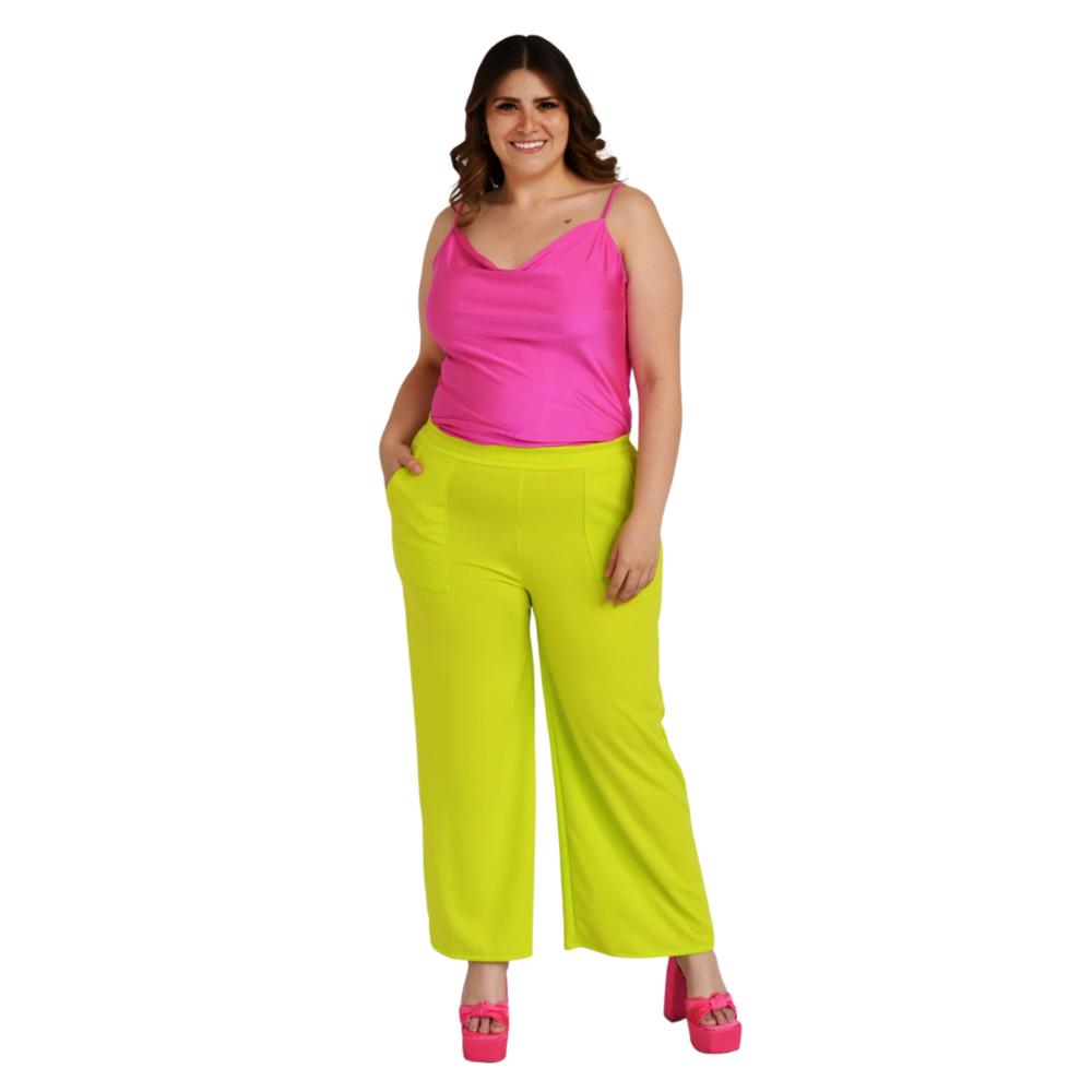 Foto 6 pulgar | Pantalón Pierna Amplia Roman Fashion color Verde para Mujer