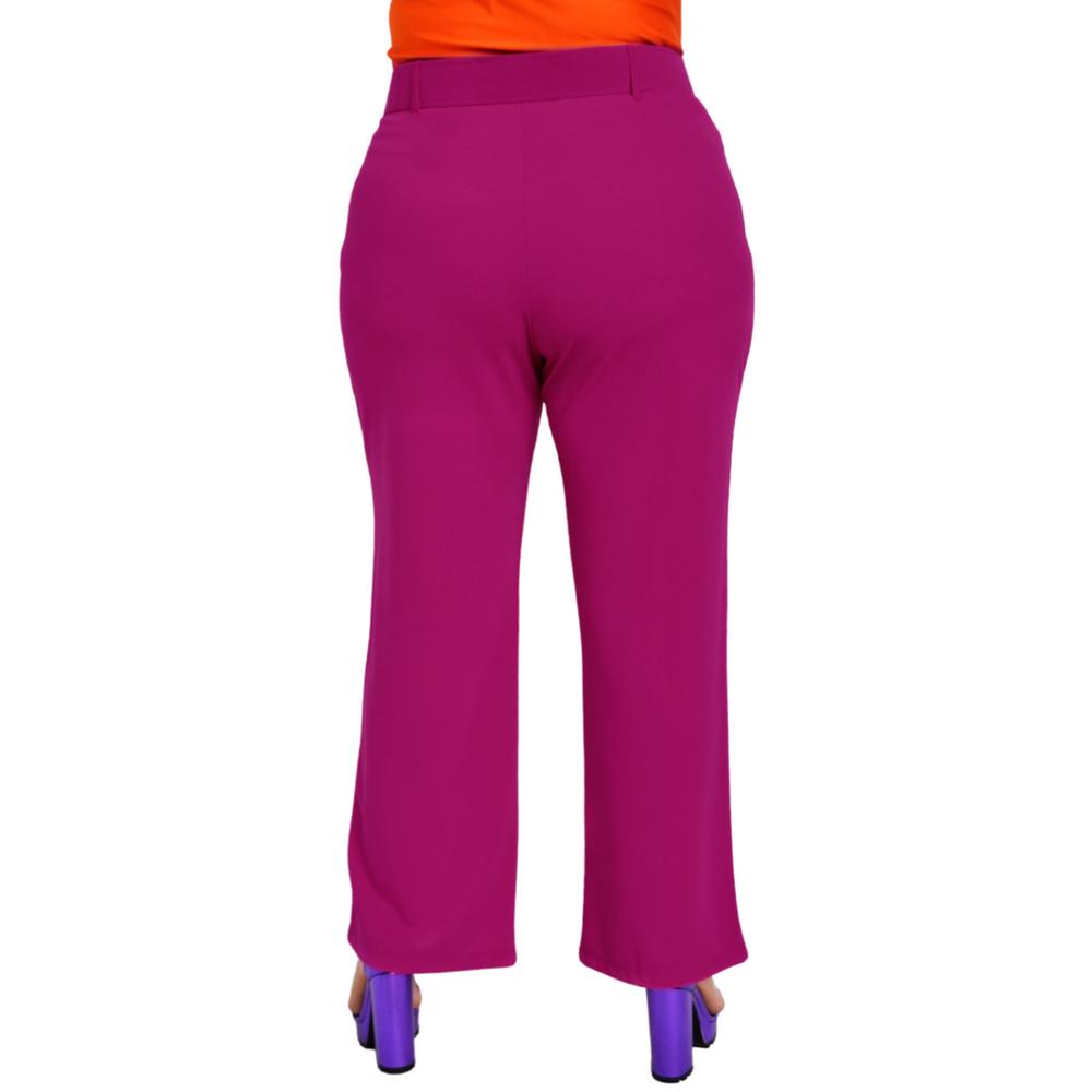 Foto 4 pulgar | Pantalón de Vestir con Cinto Forrado Roman Fashion color Rosa para Mujer