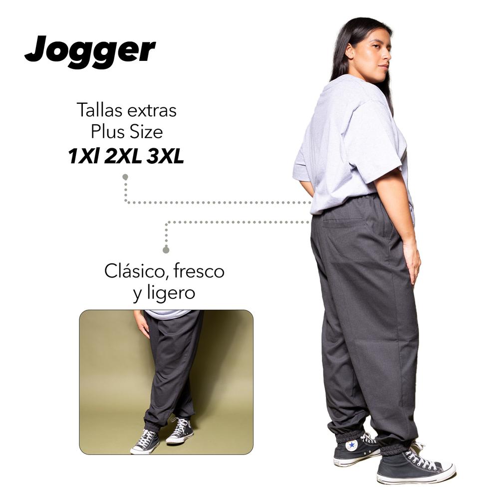 Foto 3 pulgar | Pantalón Jogger Love My Fit Tallas Extras Plus Unisex color Gris