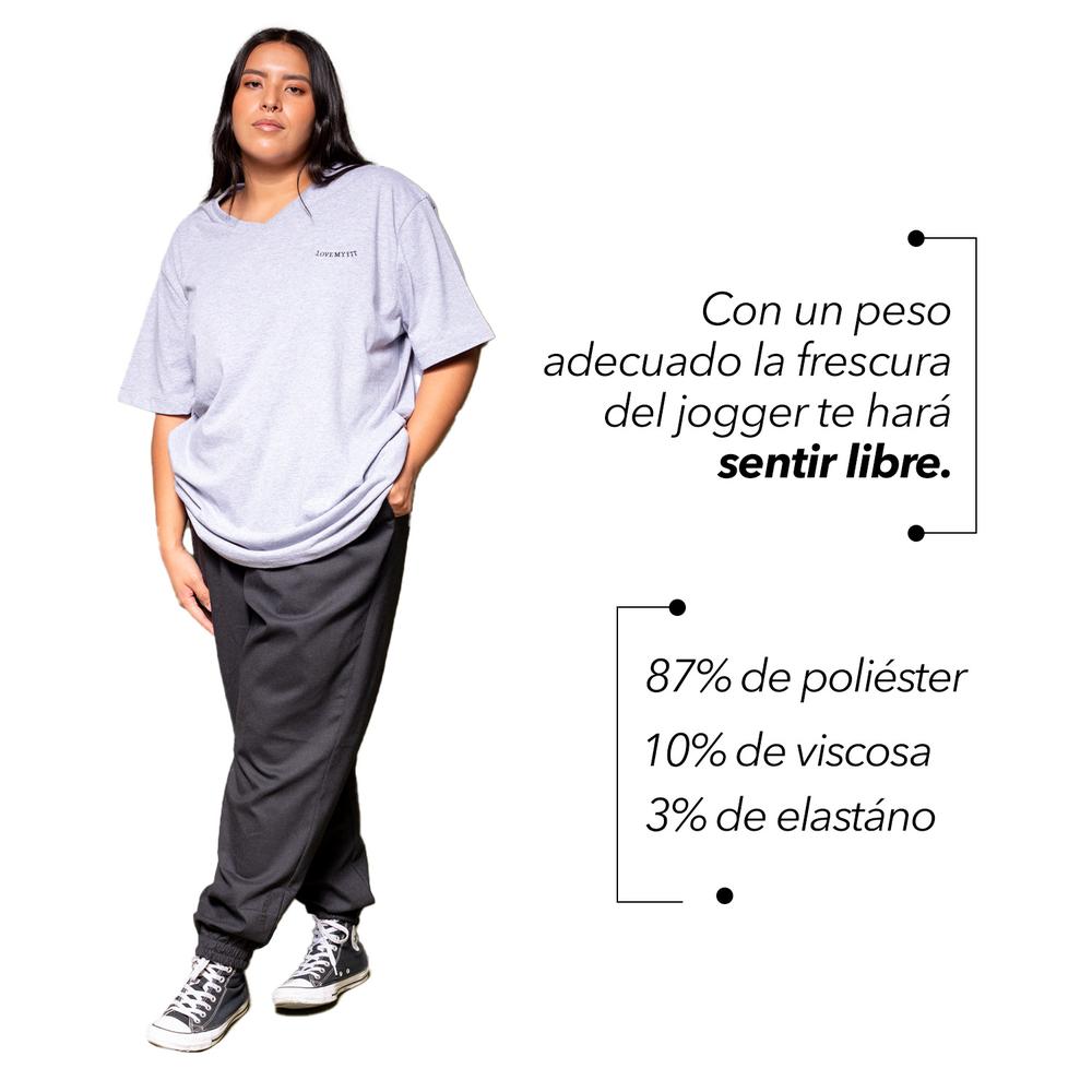 Foto 5 pulgar | Pantalón Jogger Love My Fit Tallas Extras Plus Unisex color Gris