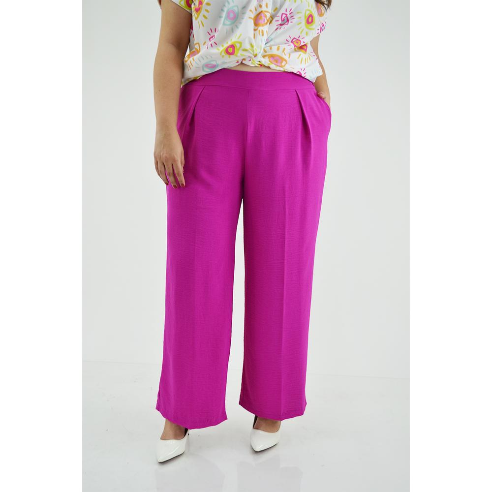 Pantalón Pierna Amplia Roman Fashion Tallas Extras 1295 color Rosa