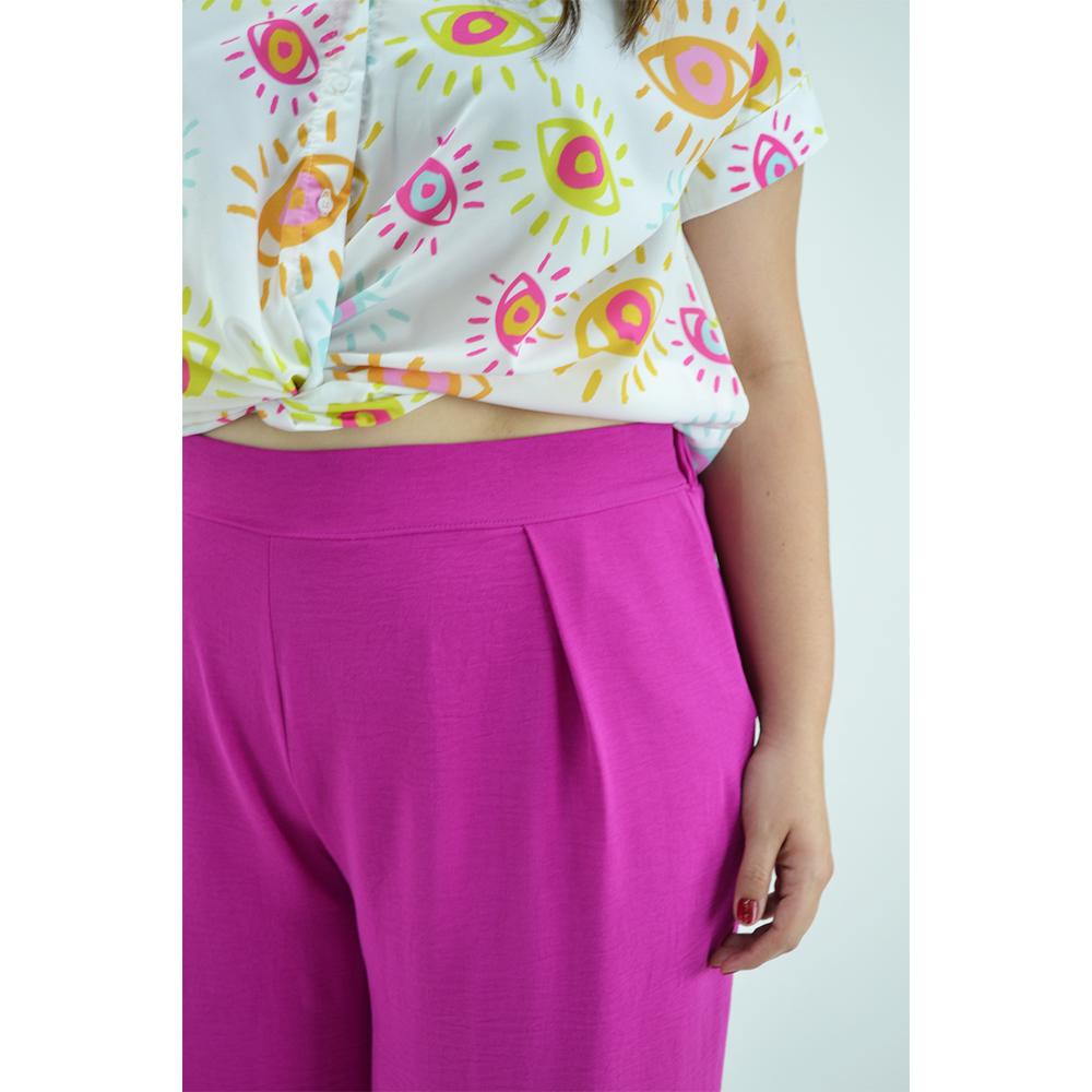 Foto 5 pulgar | Pantalón Pierna Amplia Roman Fashion Tallas Extras 1295 color Rosa