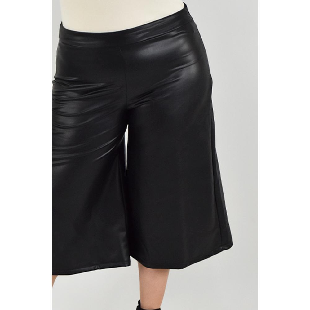 Foto 4 | Pantalón Culotte Roman Fashion Negro de Vinipiel Tallas Extras para Mujer