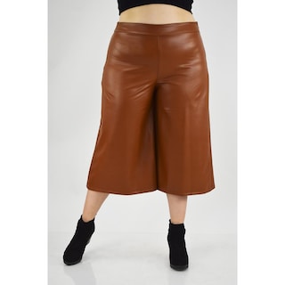 Foto 1 | Pantalón Culotte Vinipiel Roman Fashion Tallas Extras 2551 Café