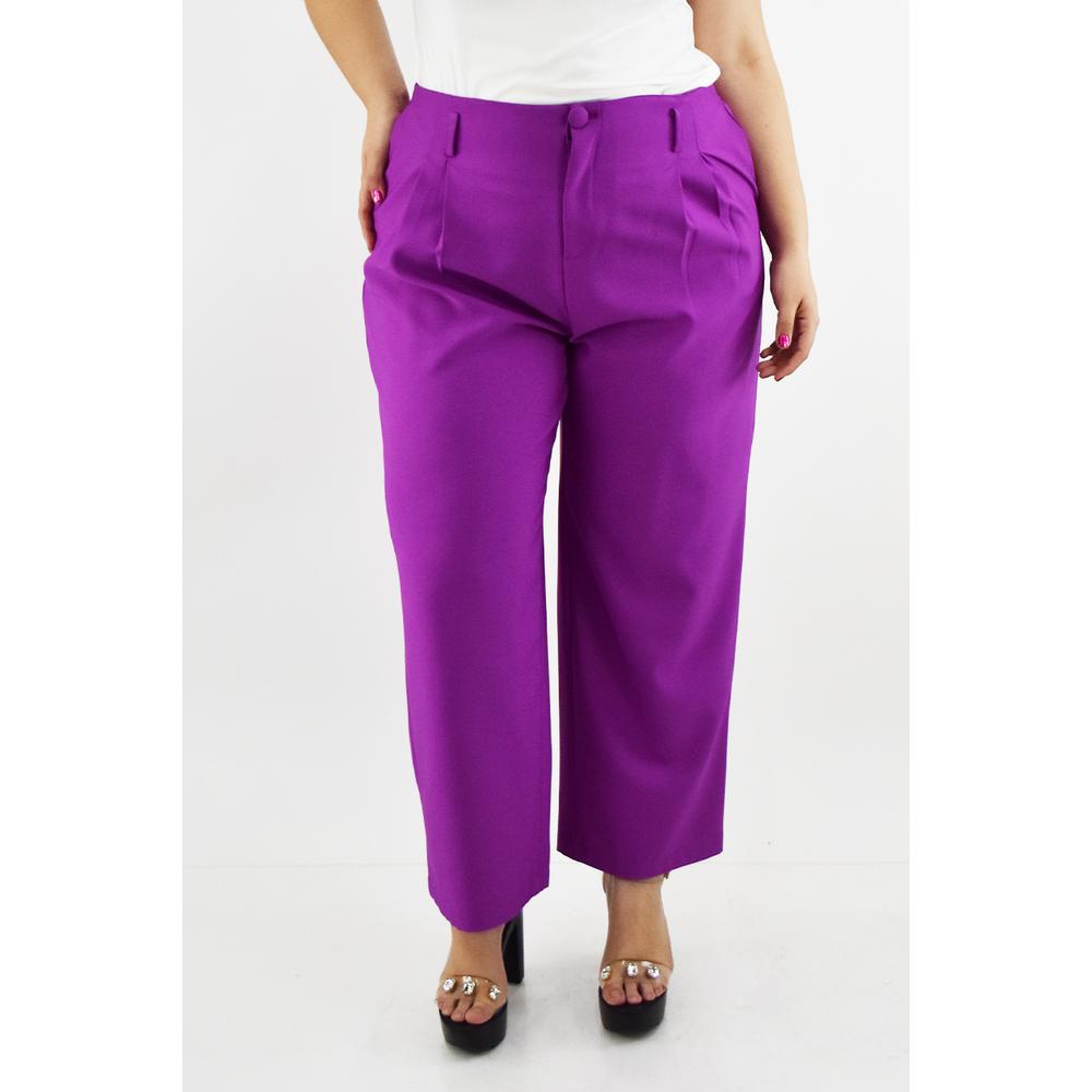 Foto 2 pulgar | Pantalón de Vestir Roman Fashion Violeta para Mujer