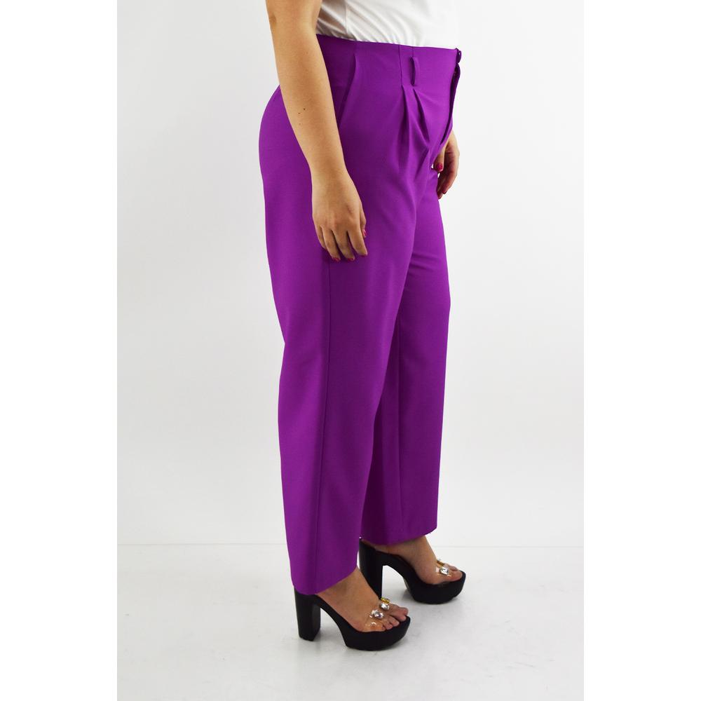 Foto 3 pulgar | Pantalón de Vestir Roman Fashion Violeta para Mujer