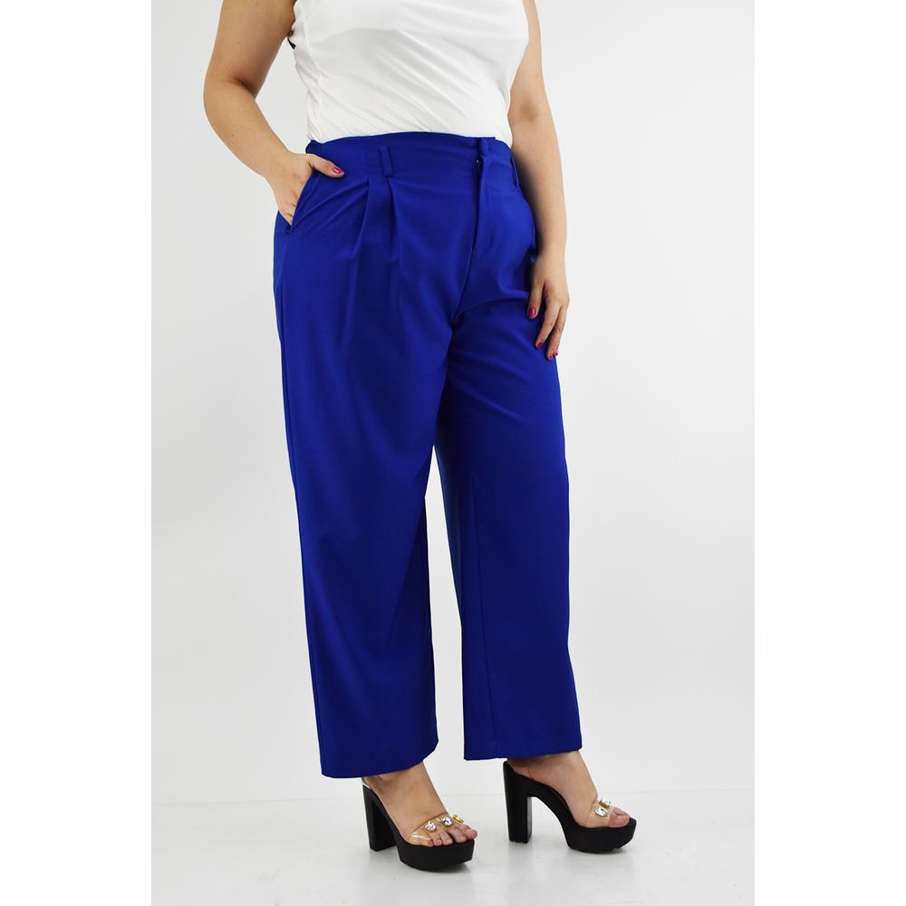 Foto 3 pulgar | Pantalon para Mujer Roman Fashion de Vestir Tallas Extras Azul Rey