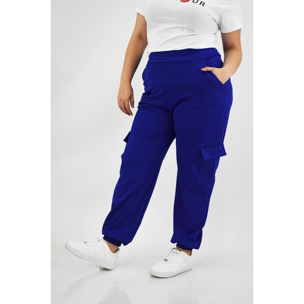Foto 3 pulgar | Pantalón Tipo Jogger Roman Fashion Tallas Extras color Azul