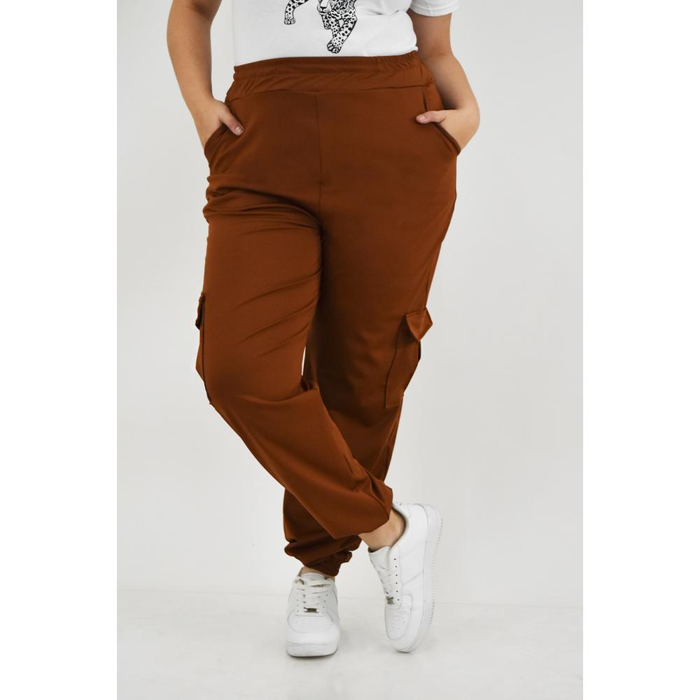 Foto 2 pulgar | Pantalón Tipo Jogger Roman Fashion Tallas Extras 7028 Café