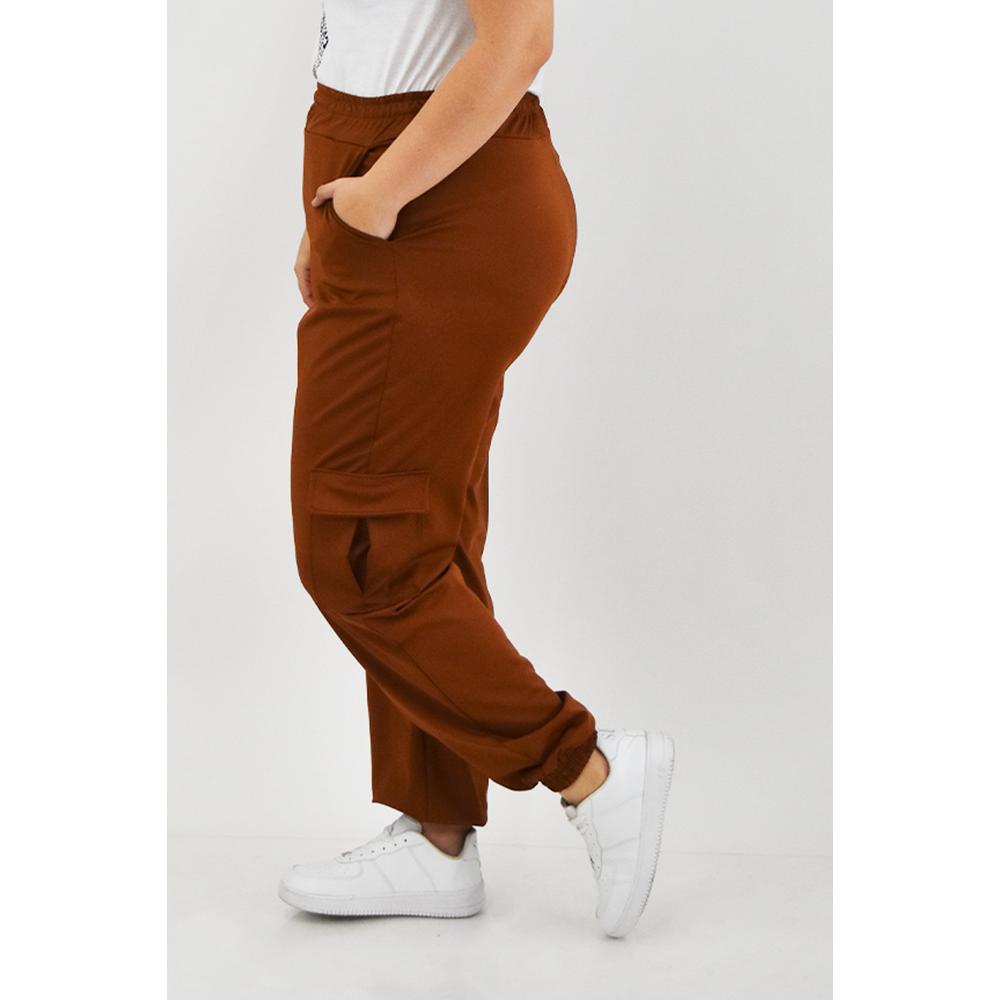 Foto 2 | Pantalón Tipo Jogger Roman Fashion Tallas Extras 7028 Café