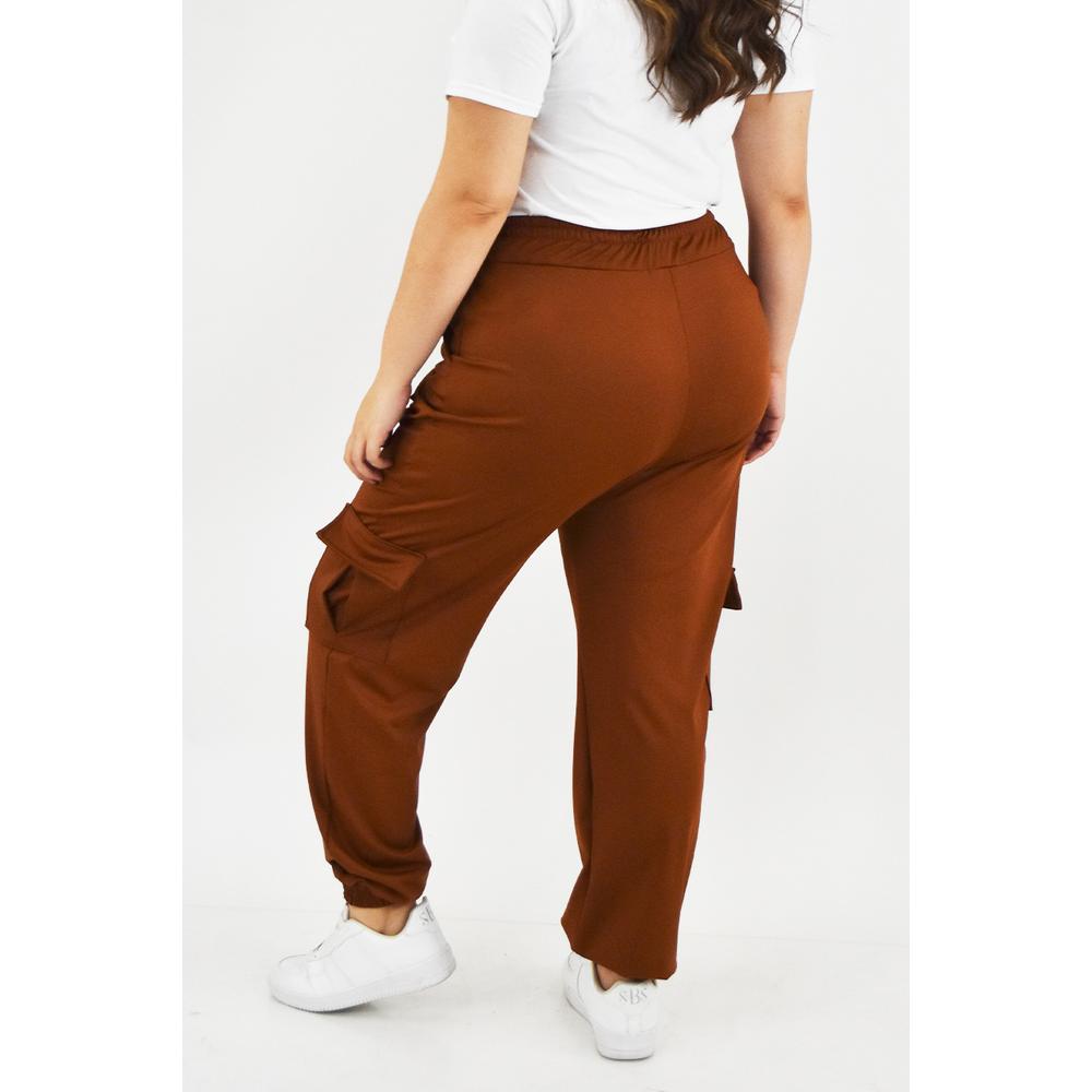Foto 4 pulgar | Pantalón Tipo Jogger Roman Fashion Tallas Extras 7028 Café
